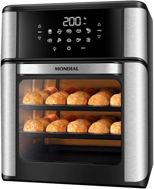 Fritadeira Air Fryer Forno Oven Mondial AFON-12L de 12 litros com 2200 W de potencia