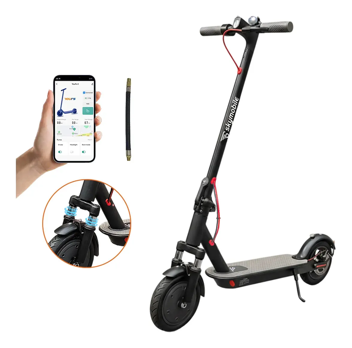Patinete elétrico Skymobile U5 S 500 W com suspensão