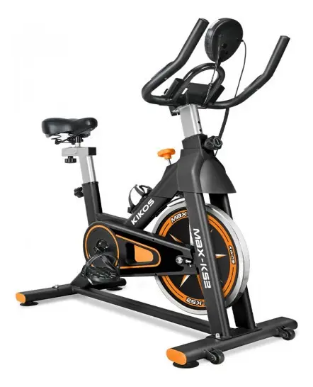Bicicleta ergometrica de spinning Kikos Max-KS2 preta e laranja para ate 110 kg