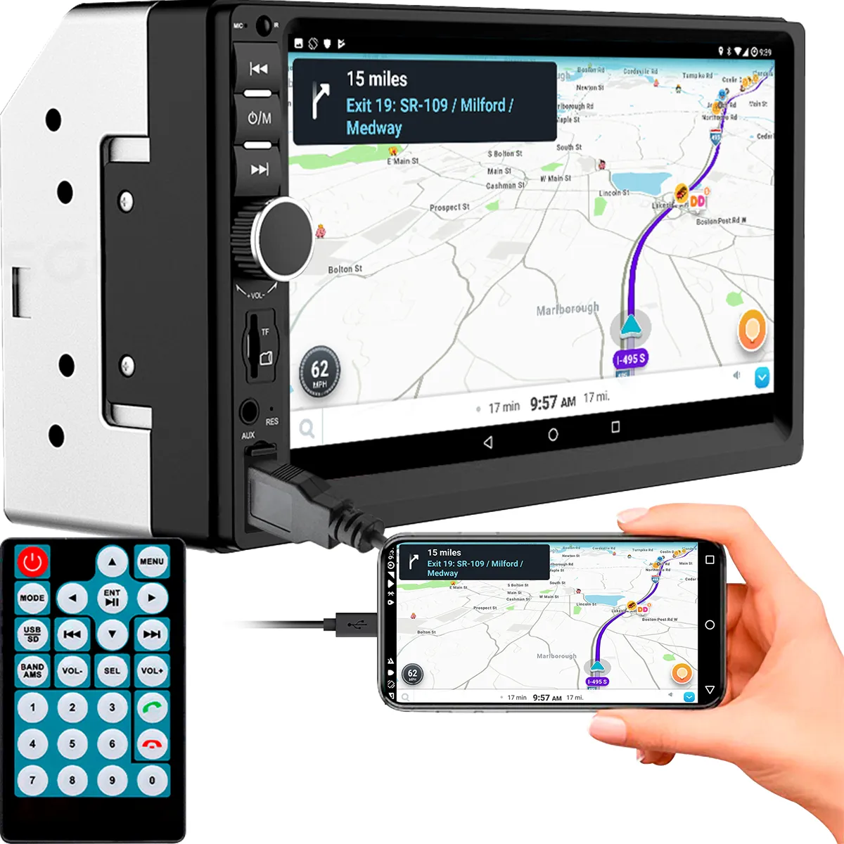 Central multimídia First Option 7810h com espelhamento, Bluetooth e controle remoto
