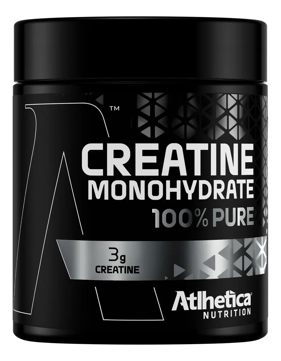 Pote de creatina Atlhetica Nutrition 100% Creatine aprovada no PAM da ABENUTRI