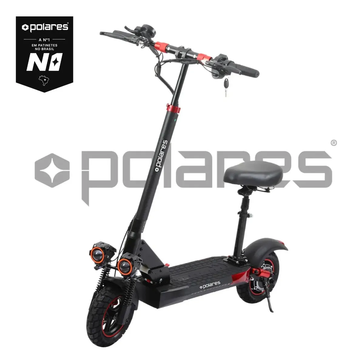 Patinete elétrico Polares T10 Pro 800 W com banco
