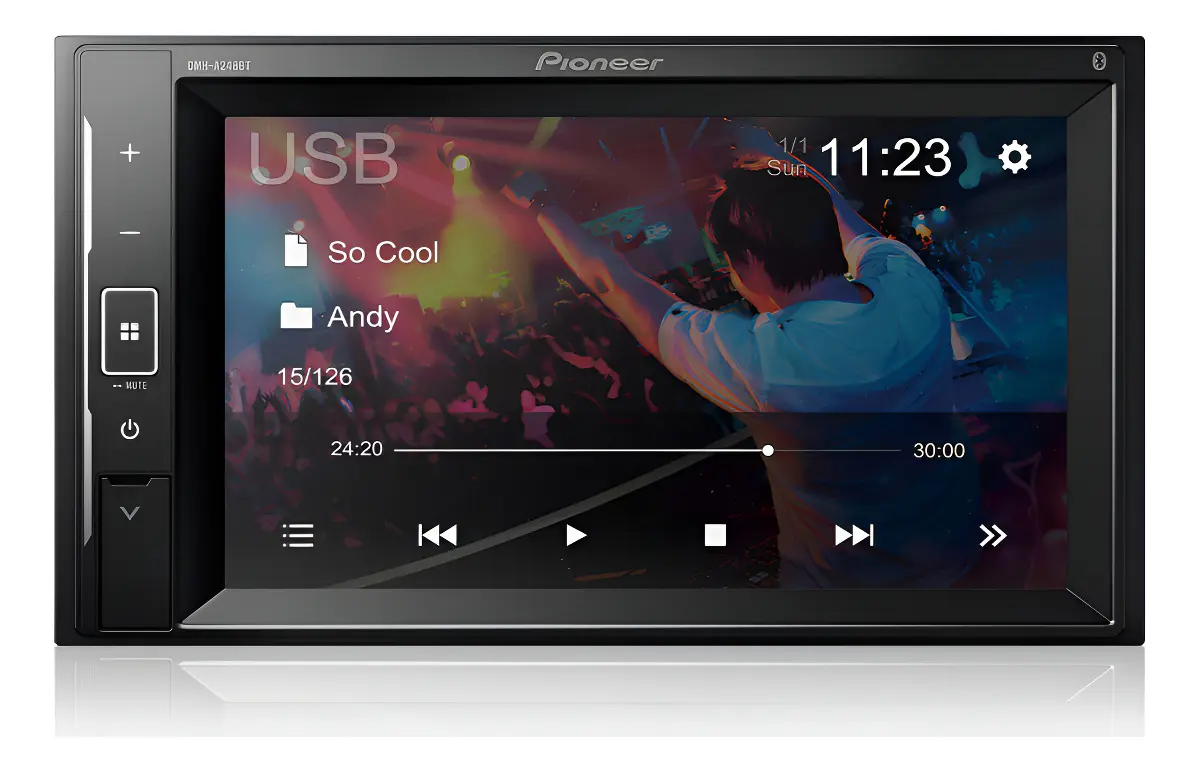 Central multimídia Pioneer DMH-A248BT com espelhamento para Android e iPhone