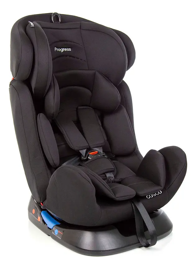 Cadeirinha de carro Cosco Kids Progress com cinto de 5 pontos e marcacoes de instalacao