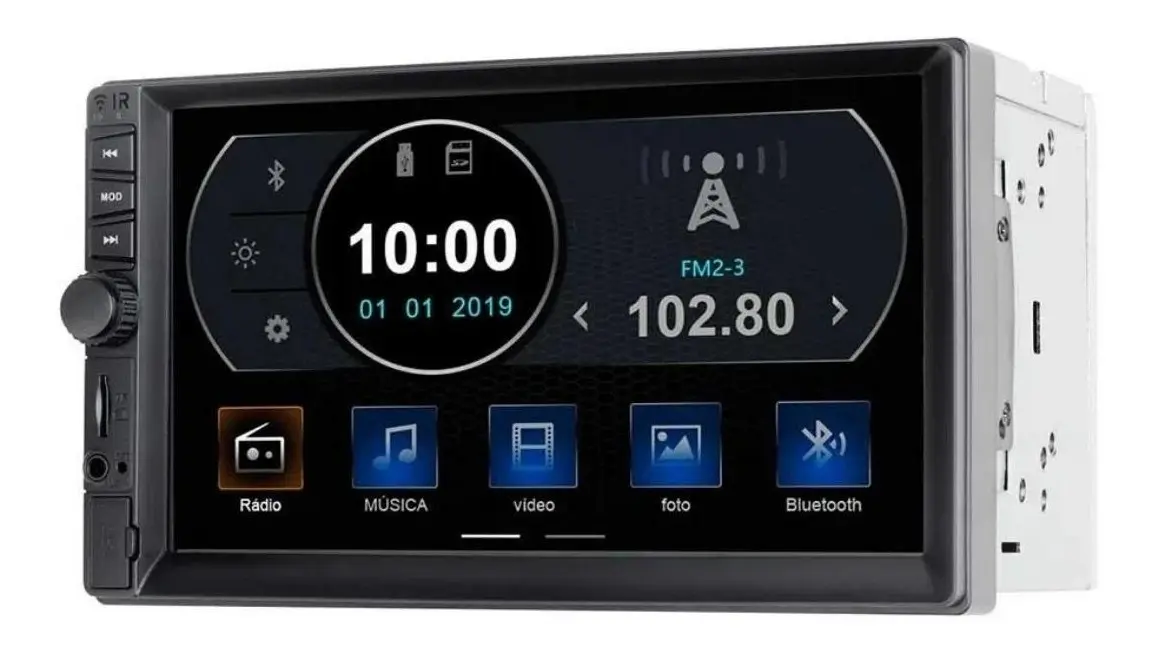 Central multimídia Multilaser Evolve GP345 com espelhamento, Bluetooth e TV integrada