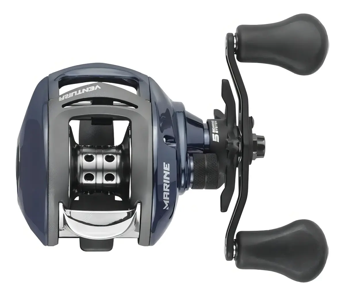 Carretilha Marine Sports Ventura VT5 compacta com chassi em grafite