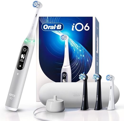 Escova de dente elétrica Oral-B iO6 com display interativo, conexão por app e sensor de pressão