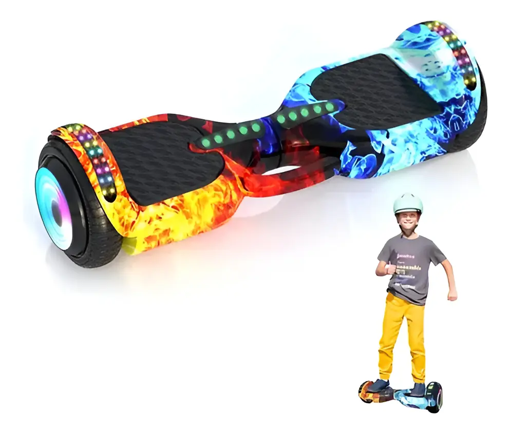 Hoverboard Rmira Fogo e Gelo 6.5 polegadas com LED, Bluetooth e motor de 360W