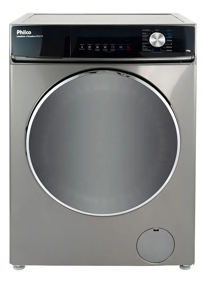 Lava e seca Philco PLS11T Eco Inverter inox de 10 kg