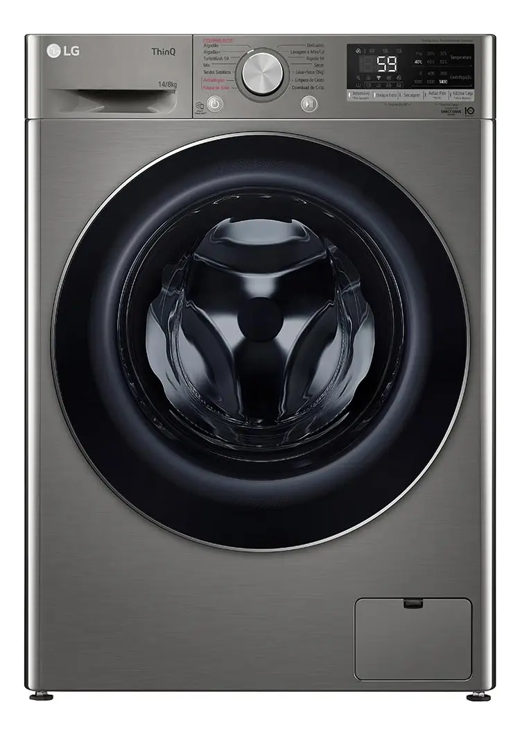 Lava e seca Smart LG VC4 inox de 14 kg com abertura frontal