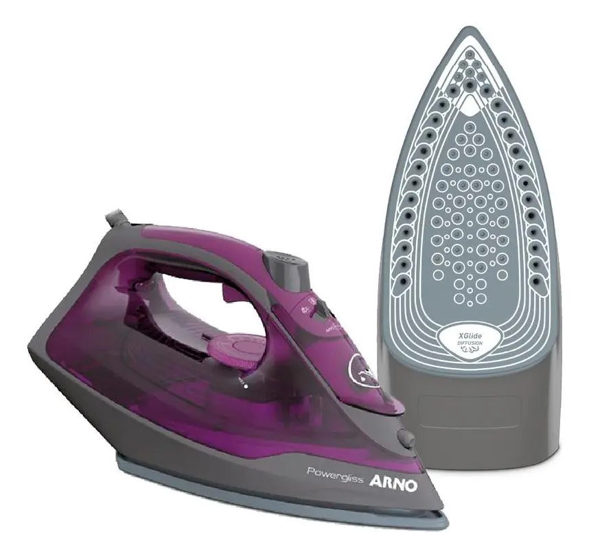 Ferro a vapor Arno Powergliss FPO1 violeta com base XGlide