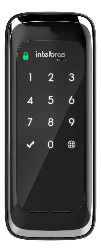 Fechadura digital de sobrepor Intelbras FR 101 preta com teclado de senha